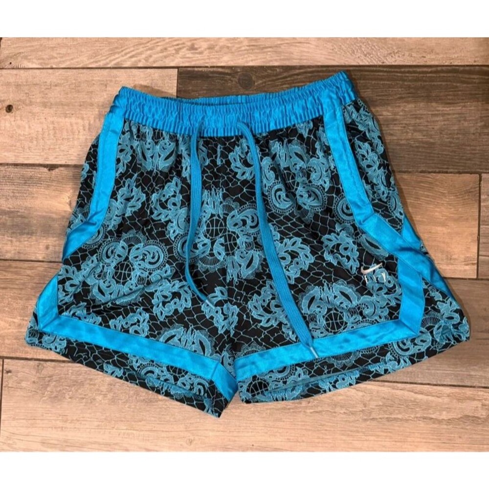 Nike Fly Crossover Womens Basketball Printed Shorts Blue Black Size M